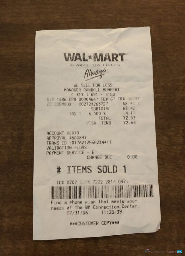 Download Walmart retailer receipt Photoshop template